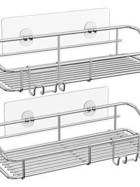 Shower Caddy Wall Mount Stainless Steel Bathroom Shelf Adhesive Organizer